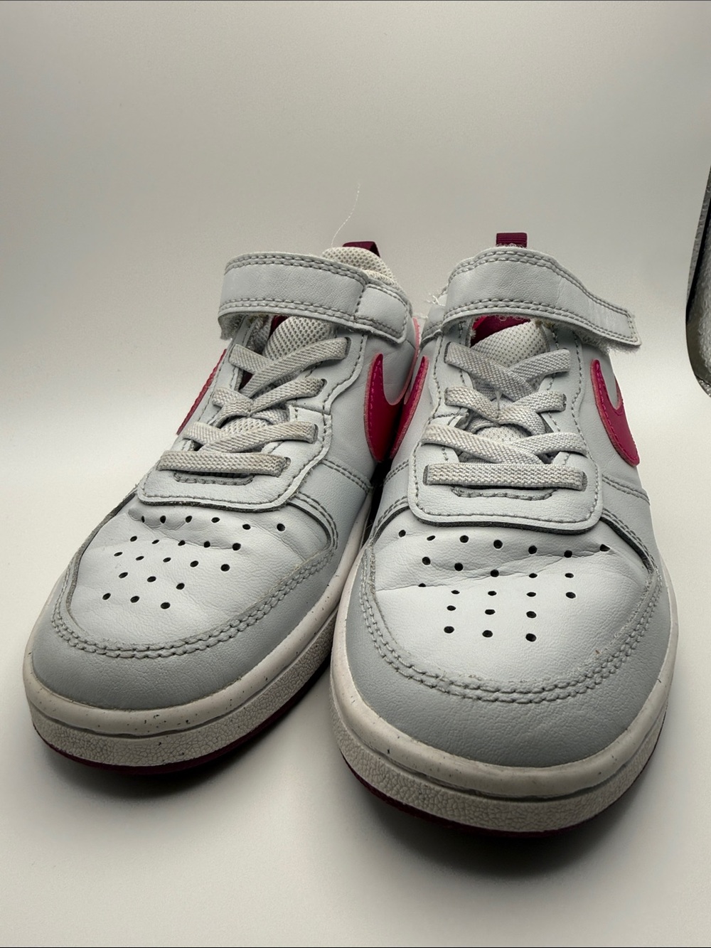 Nike Court Borough Low Recraft Kids Sneakers Gray Pink Athletic Shoes - Picture 4 of 11